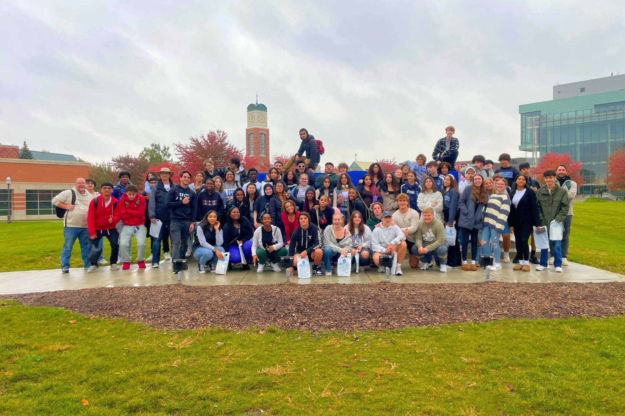 Group of students from GVSRL gather at the GVSU Allendale campus